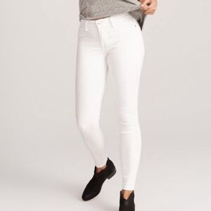 Abercrombie Harper Low Rise White Skinny Jeans